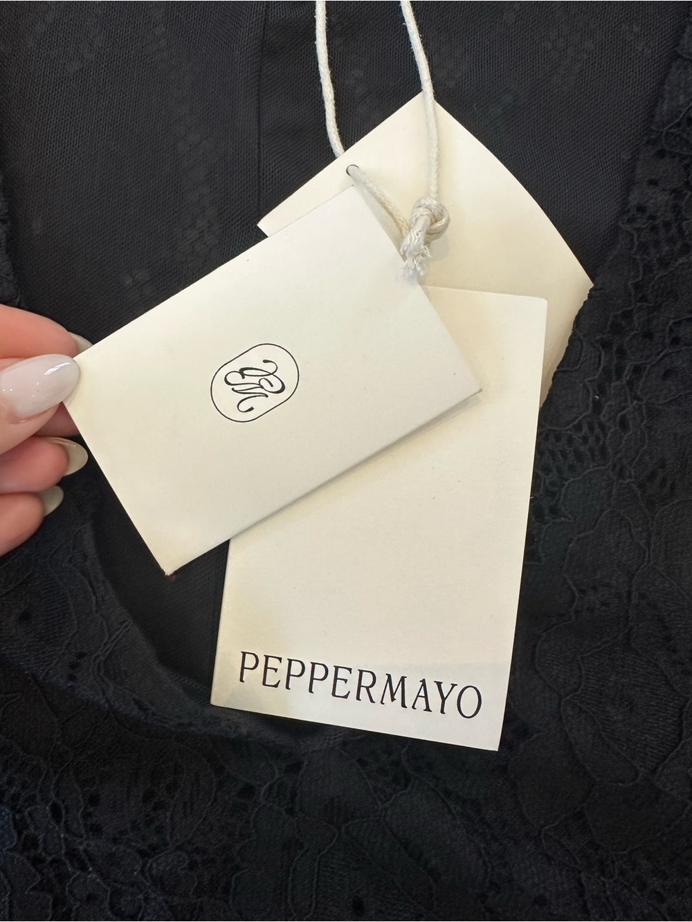 NWT Peppermayo Astoria Long Sleeve Lace Maxi Dress Black - Picture 10 of 14